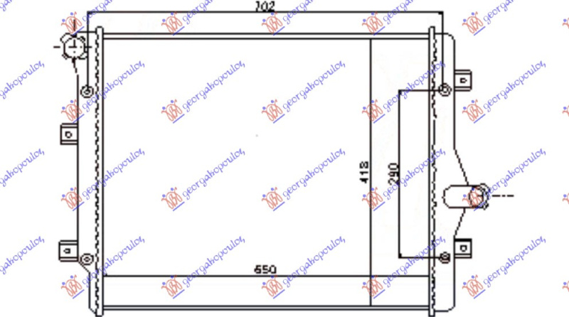 Radiator për motor 2.0 TFSi benzinë -1.6, 2.0 Tdi dizel (650x450)