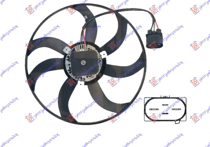 Ventilator (Motor + helikë) benzinë/dizel (41cm) (400W)