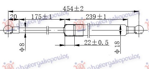 Amortizues (një) për derën e bagazhit karavan (453L-600N)