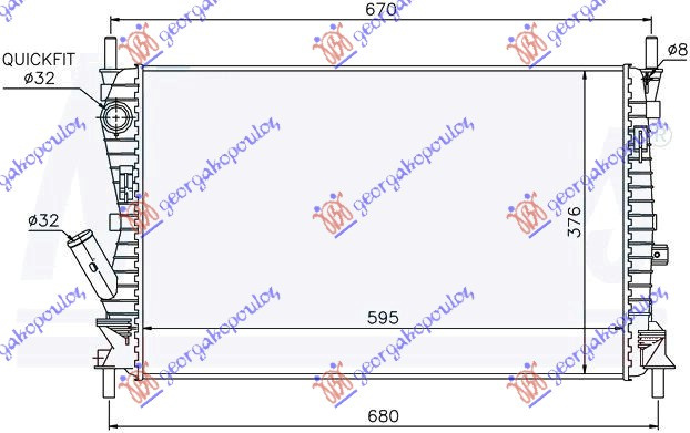 Radiator për motor 1,6 TDCi (59x37,8x26)