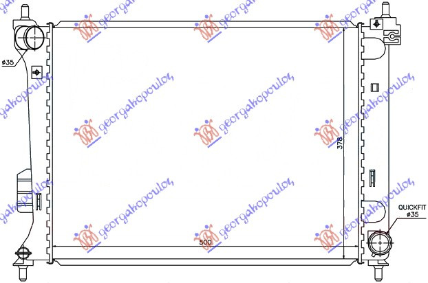 Radiator për motor 1.2-1.4-1.6i (marsh manual) benzinë (500x380) (KOYO)