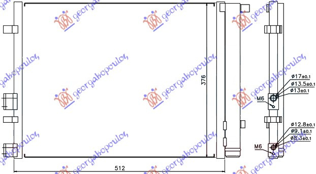 Radiator i kondicionerit 1.4-1.6 CRDi dizel (470x380x16)