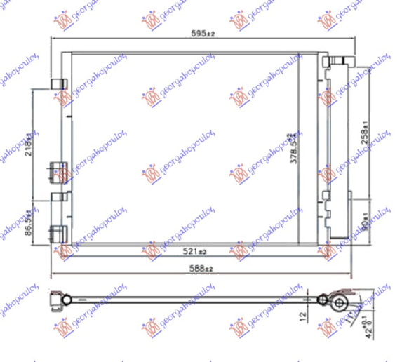 Radiator i kondicionerit 1.1-1.6 CRDi dizel (500x360x12)