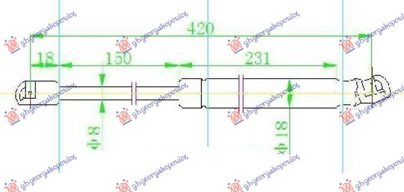 Amortizues (një) për derën e bagazhit (420L-450N)