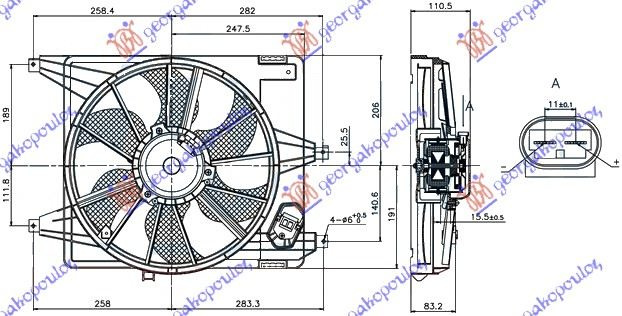 Ventilator komplet 1,4-1,6 (38cm)