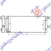 Radiator për motor 1,9 dizel (me kondicioner) (70x30,6x38)