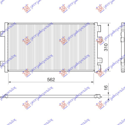 Radiator i kondicionerit 1,2i8V-16V (56x31) T.MAR.01-02