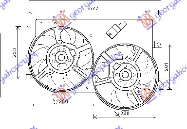 Ventilator komplet 1.3 JTD 03- (dopio)