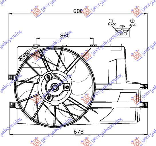 Ventilator komplet benzinë/dizel (Radiator me rezervuar)
