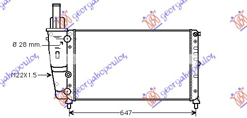 Radiator për motor 1,2CC (75) (57,7x32,2)