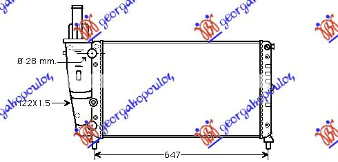Radiator për motor 1,2CC (75) (57,7x32,2) (MAHLE BEHR)