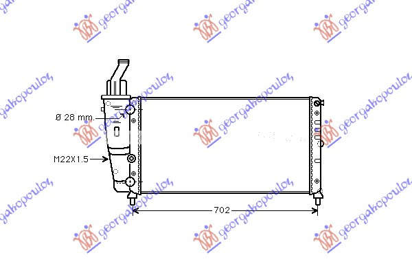 Radiator për motor (85) 16V 97- (ICE) 63,2x32,2) GT TUR