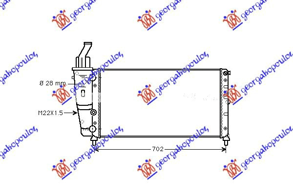Radiator për motor (85) 16V 97- (ICE) 63,2x32,2) GT TUR (MAHLE BEHR)