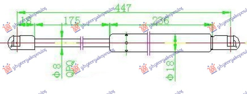 Amortizues (një) për derën e bagazhit (445L-300N)