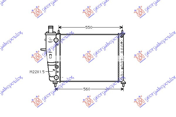 Radiator për motor 1,2-1,4-1,6 (pa kondicioner) (48x41,5)