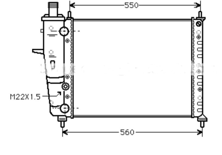 Radiator për motor 1,2-1,4-1,6 (pa kondicioner) (48x41,5) (MAHLE BEHR)