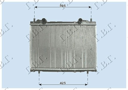 Radiator për motor 1,8-2.0 (me kondicioner) (37.5x56,3) (pa VA