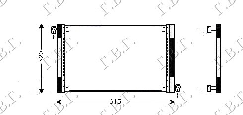 Radiator i kondicionerit 1.2-1.4-1.616V (55.6x31) 98-01