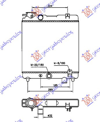 Radiator për motor 900cc (31x36)