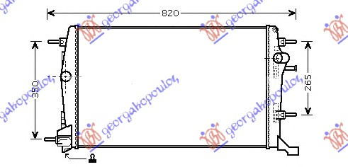 Radiator për motor 1,6-2,0 DCi (me/pa kondicioner) (65x43x34)