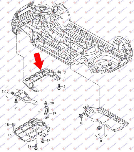Mbrojtje/kapak nën motor benzinë (alumini)