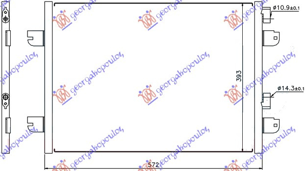 Radiator i kondicionerit benzinë/dizel (52.8x39.3) (SQRS)