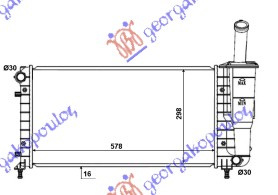 Radiator për motor 1.2 8-16V (me/pa kondicioner) (58x31,7x18)
