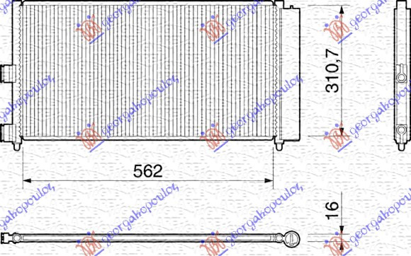 Radiator i kondicionerit 1,2-1,4i8/16V-1,3-1,9JTD (57x31)