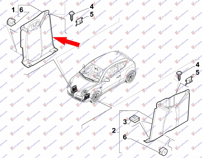 Mbrojtje/kapak nën motor (plastik)