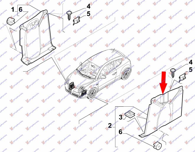 Mbrojtje/kapak nën motor (plastik)