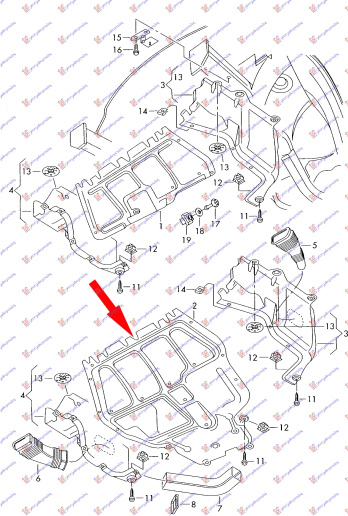 Mbrojtje/kapak nën motor dizel (marsh automatik)