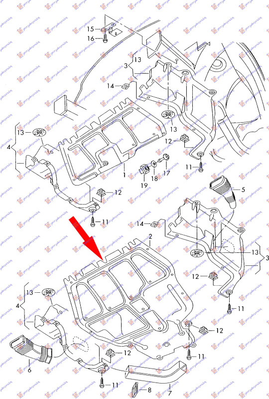 Mbrojtje/kapak nën motor dizel (marsh automatik)