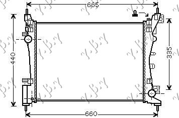 Radiator për motor të gjitha modelet benzinë (marsh manual/automatik) (me/pa kondicioner) (54x37,5) (MAHLE BEHR PREMIUM LINE)