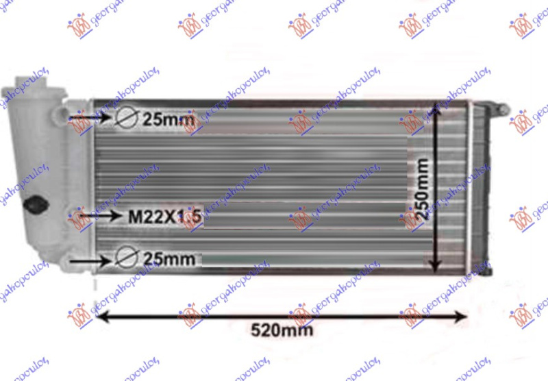 Radiator për motor 750-900-1.0-1.1 (marsh manual/automatik) (52x25)