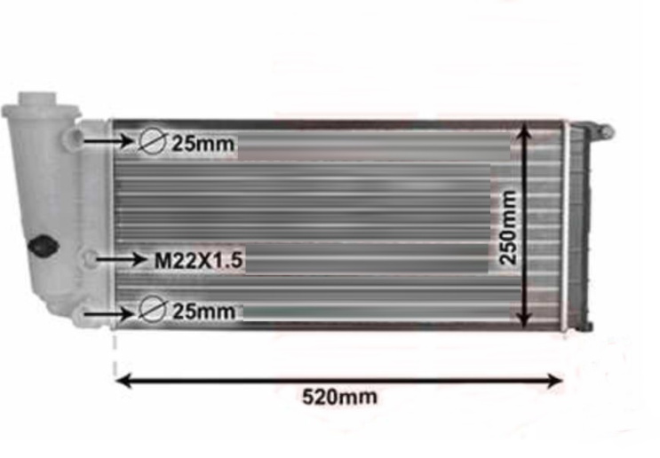 Radiator për motor 750-900-1.0-1.1 (marsh manual/automatik) (52x25) (VALEO CLASSIC)