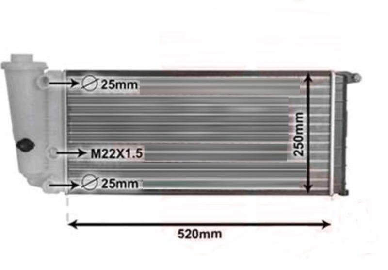 Radiator për motor 750-900-1.0-1.1 (marsh manual/automatik) (52x25) (VALEO CLASSIC)