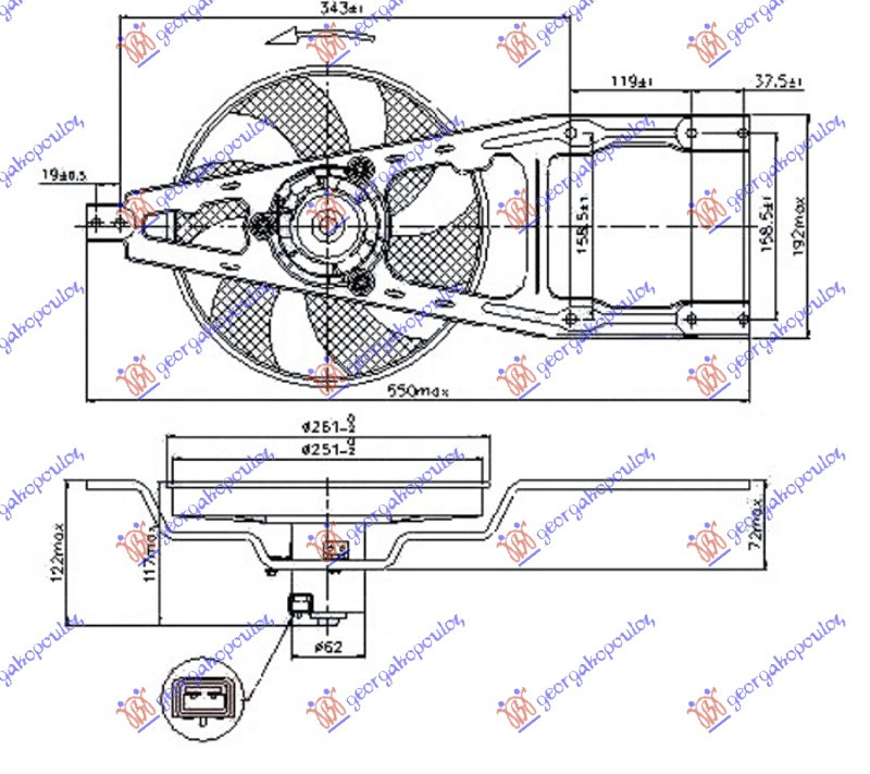 Ventilator komplet (pa kondicioner)