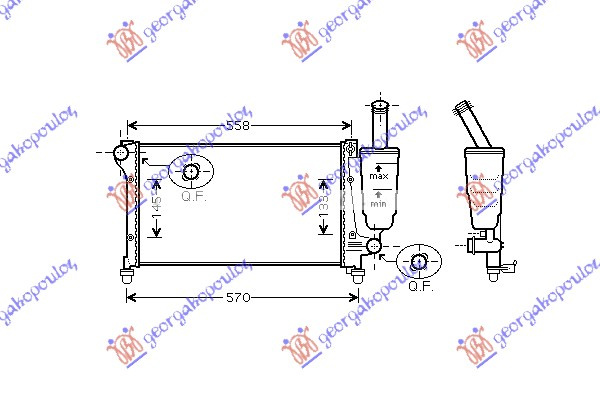 Radiator për motor 1.1-1.2i 8V (pa kondicioner) (51x3,7)