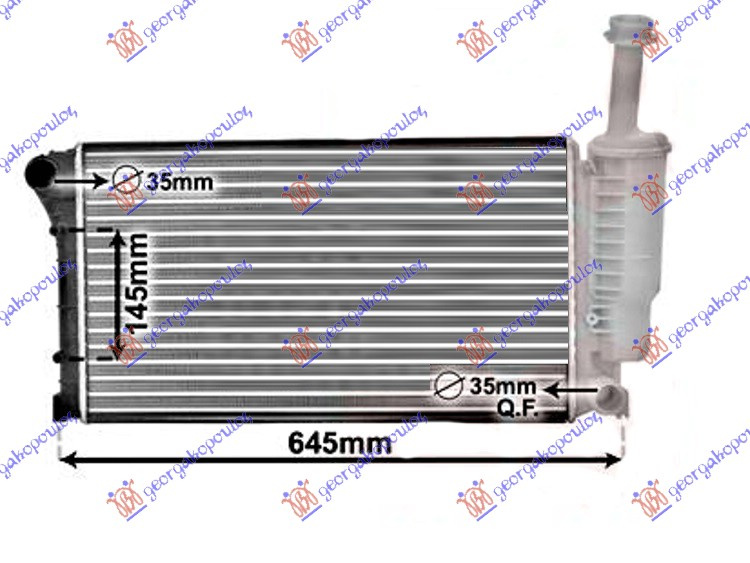Radiator për motor 1.1-1.2i 8V (me kondicioner) (55x31.7)
