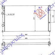 Radiator për motor të gjitha modelet benzinë/dizel (me kondicioner) (63x38)