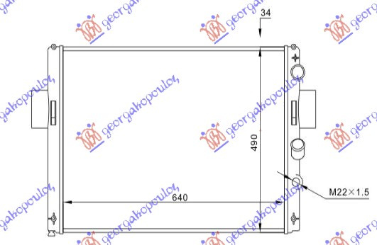 Radiator për motor 2,5D-2,8TDi (me kondicioner) (64,2x48,8x34) T.VALE