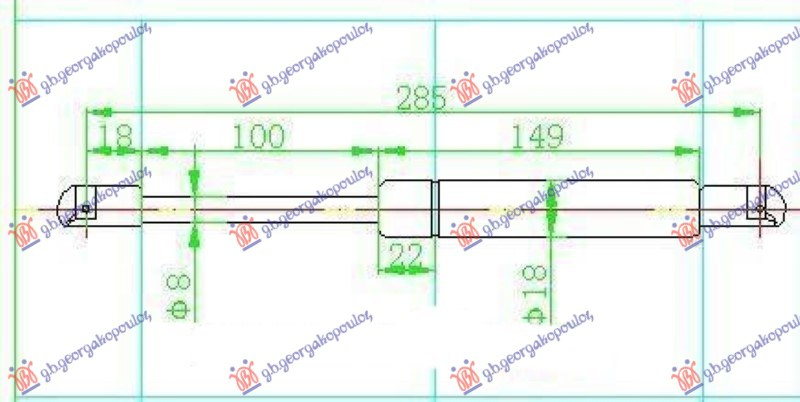 Amortizues (një) për derën e bagazhit (287L-315N)