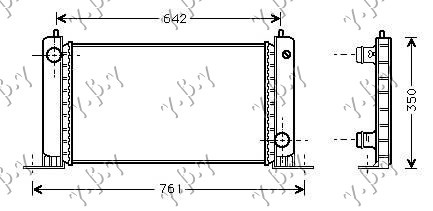 Radiator për motor 1.4-1.6i 16V (me/pa kondicioner) (58x31)