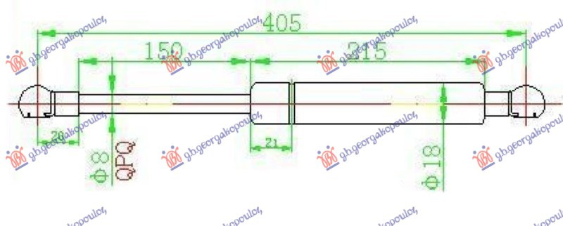 Amortizues (një) për derën e bagazhit karavan (403L-580N)