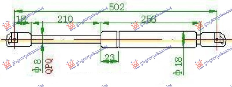 Amortizues (një) për derën e bagazhit karavan (507L-420N)