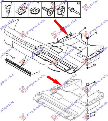Mbrojtje/kapak nën motor plastik