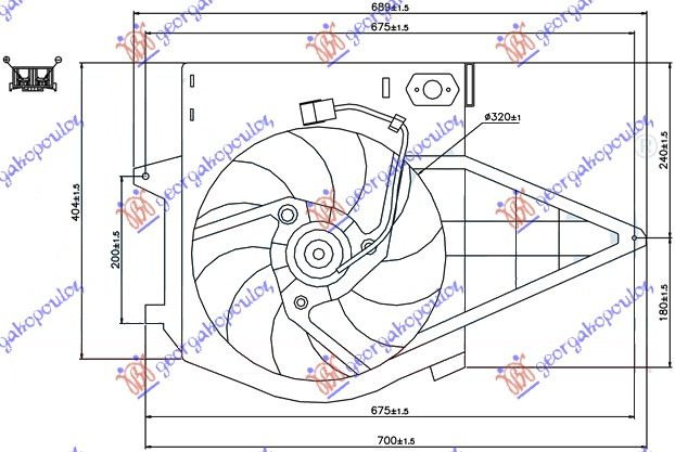 Ventilator komplet (benzinë) pa kondicioner