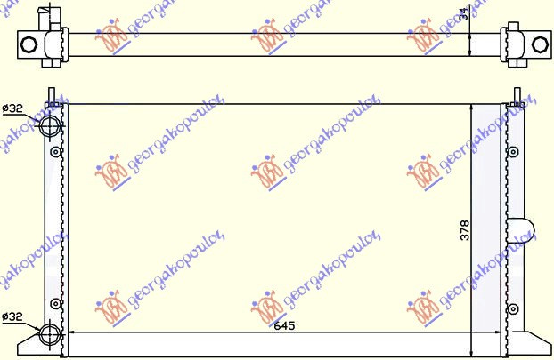 Radiator për motor 2,0 i-18V (64,5x37,8) -00