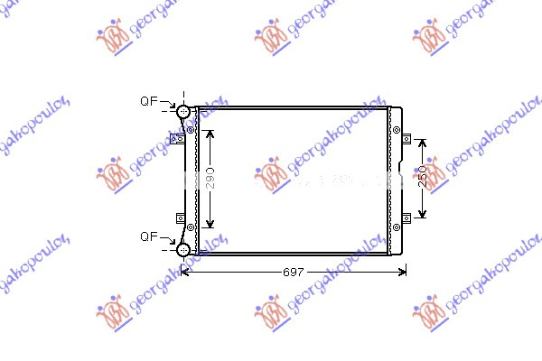 Radiator për motor 1,9-2,0 TDi (60x44,5) 00-
