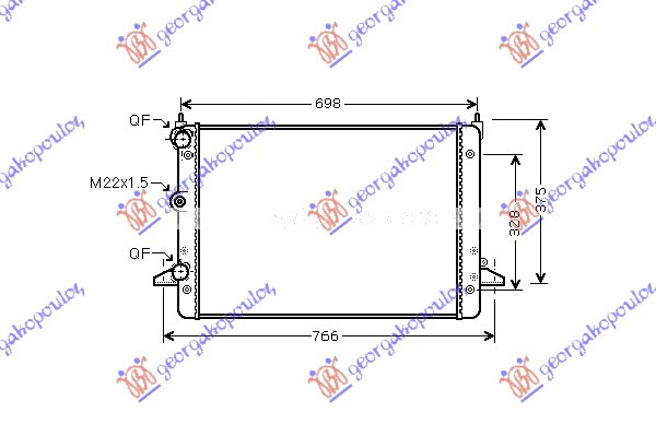 Radiator për motor 2,8 i-24V (63,5x47) 00-